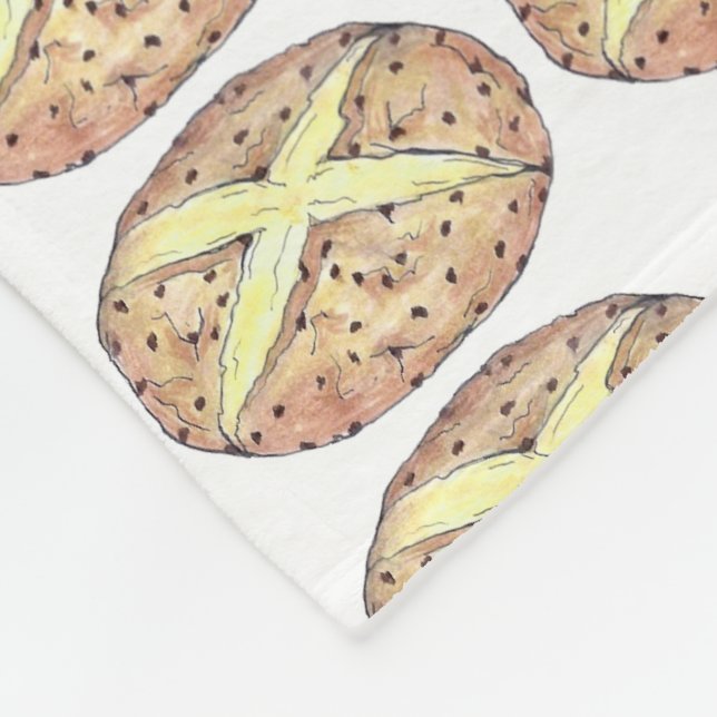 Irish Soda Bread Loaf St. Patrick's Day Baking Fleecefilt (Hörn)