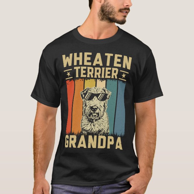 Irish Soft Coated Wheaten Terrier Farfar T Shirt (Framsida)