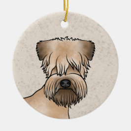 Irish Soft-Jackat Wheaten Terrier Tecknad hund Hea Julgransprydnad Keramik