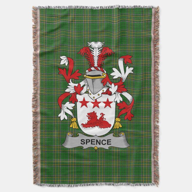 Irish Spence Jackar av Arm Family Crest Ireland Filt (Framsidan Vertikal)