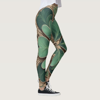Irish Splendor: Boho Shamrock Leggings