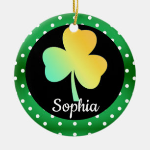 Irish St patrick's day Anpassningsbar Designad Sha Julgransprydnad Keramik