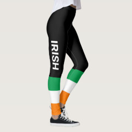 IRISH St. Patrick's Day Flagga of Ireland Black Leggings