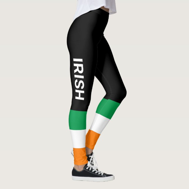 IRISH St. Patrick's Day Flagga of Ireland Black Leggings (Höger)
