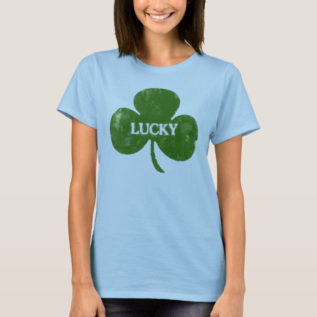 Irish St. Patrick's Day Grunge Klöver T-Shirt (Framsida)