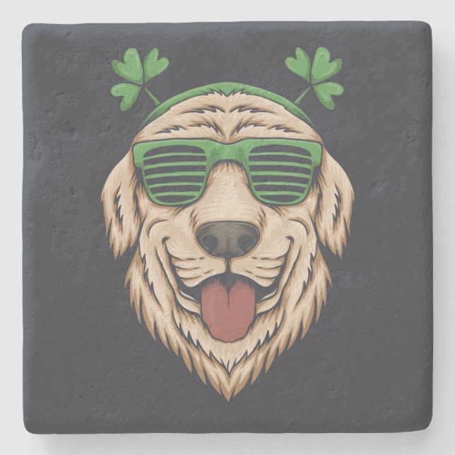 Irish St patrick's day hund älskare Sunglass Stenunderlägg (Framsidan)