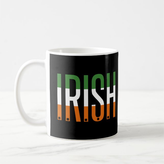 Irish St patrick's day Ireland Flagga Shamrock Luc Kaffemugg (Vänster)