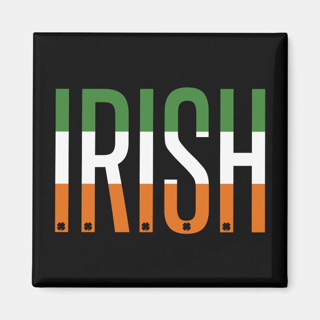 Irish St patrick's day Ireland Flagga Shamrock Luc Magnet (Framsidan)