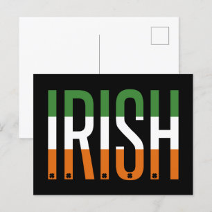 Irish St patrick's day Ireland Flagga Shamrock Luc Vykort
