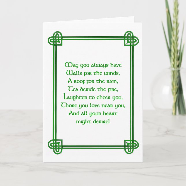 Irish St. Patrick's Day-kort med keltisk design Kort (Framsida)