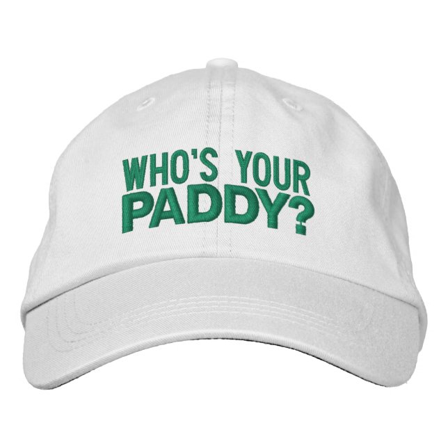 Irish St patricks day Whos Your Paddy Broderad Keps (Framsida)