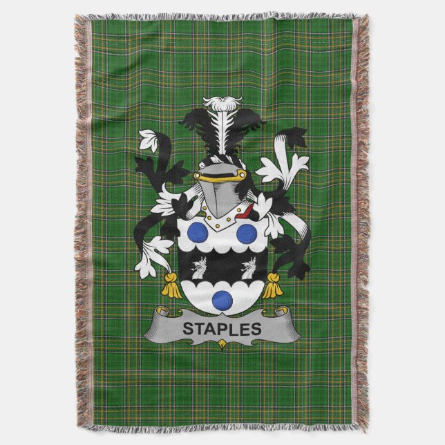 Irish Staples Jackar Arm Family Crest Ireland Filt (Framsidan Vertikal)