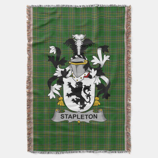 Irish Stapleton Jackar om Arm Family Crest Ireland Filt (Framsidan Vertikal)