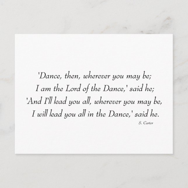 Irish Step Dance - Lord of the Dance Chorus Vykort (Framsida)