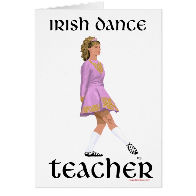 Irish Step Dance Teacher - Rosa Soft Shoe Hälsningskort (Framsidan)