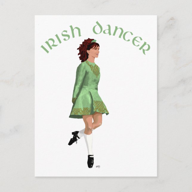 Irish Step Dancer - Grönt Vykort (Framsida)
