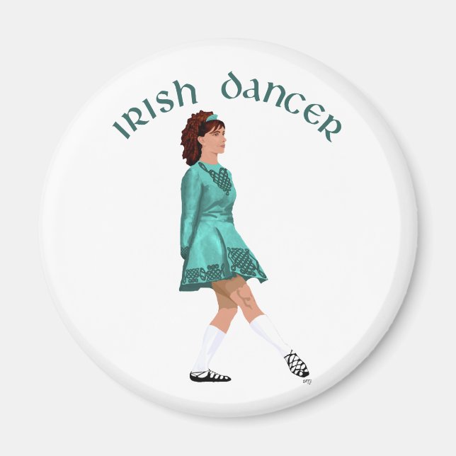 Irish Step Dancer - Teal Magnet (Framsidan)