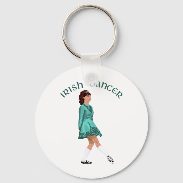 Irish Step Dancer - Teal Nyckelring (Framsida)