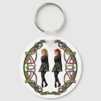 Irish Step Dancers in Celtic Knotwork Surround