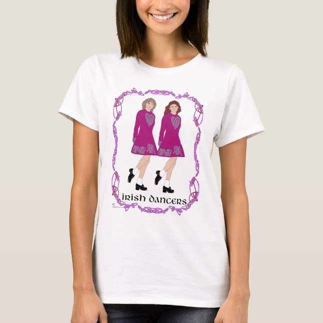 Irish Step Dancers  T Shirt (Framsida)