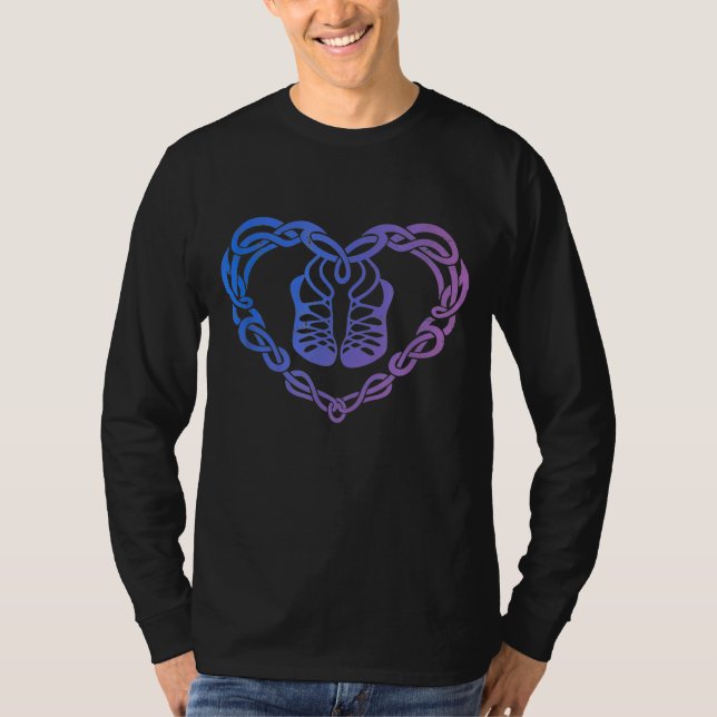 Irish Step Dancing Celtic Knot Heart 4 T Shirt (Framsida)