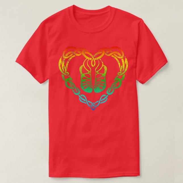 Irish Step Dancing Celtic Knot Heart Gift T Shirt (Design framsida)