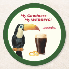 Irish Stout Wedding Favor Paper Coaster Underlägg Papper Rund