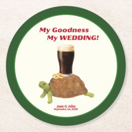 Irish Stout Wedding Favor Paper Coaster Underlägg Papper Rund