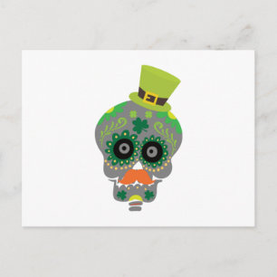 Irish Sugar Skull Funny St patricks day Vykort