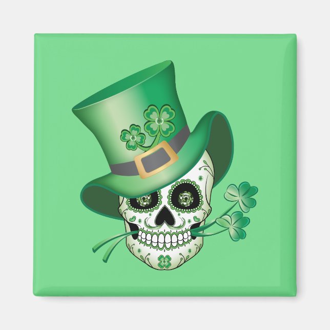 Irish Sugar Skull Magnet (Framsidan)