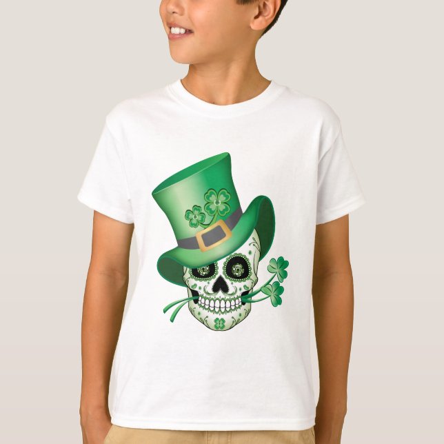 Irish Sugar Skull Tee Shirt (Framsida)