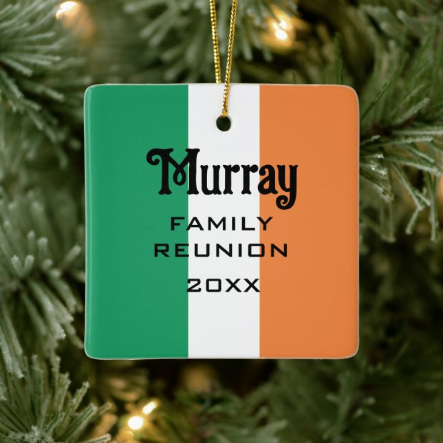 Irish Surname Namn Anpassningsbar Julgransprydnad Keramik (Träd)