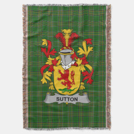 Irish Sutton Jackar om Arm Family Crest Ireland Filt