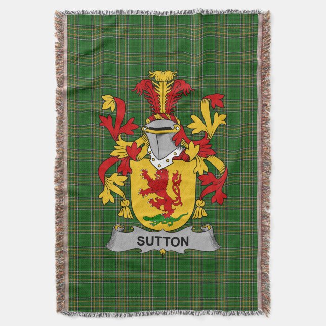 Irish Sutton Jackar om Arm Family Crest Ireland Filt (Framsidan Vertikal)