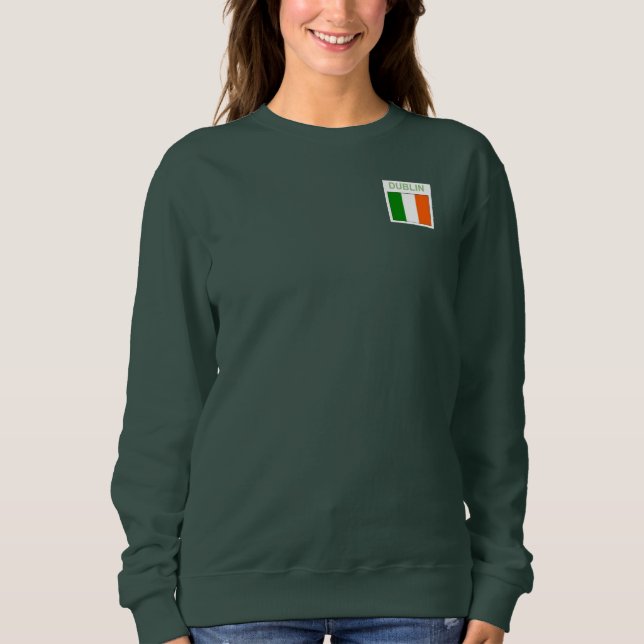 Irish Sweatshirt Dublin Shamrock T Shirt (Framsida)