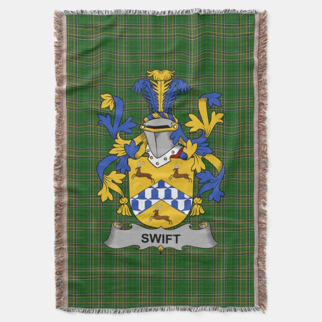 Irish Swift Jackar om Arm Family Crest Ireland Filt (Framsidan Vertikal)