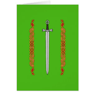 Irish Sword and Knotwork Greeting Card Hälsningskort