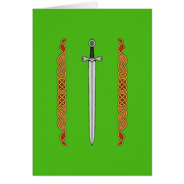 Irish Sword and Knotwork Greeting Card Hälsningskort (Framsidan)