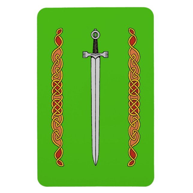 Irish Sword och Knotwork Magnet (Vertikal)
