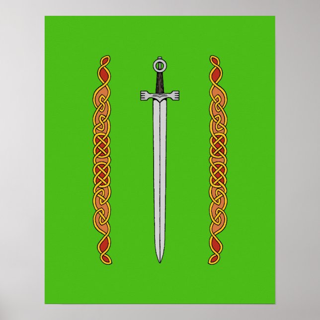 Irish Sword och Knotwork Poster (Framsidan)