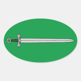 Irish Sword Ovalt Klistermärke
