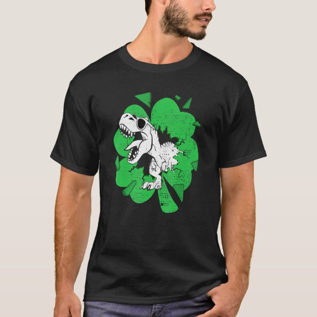 Irish T Rex Dinosaur St patricks day Boys Kids Tod Shirt (Framsida)