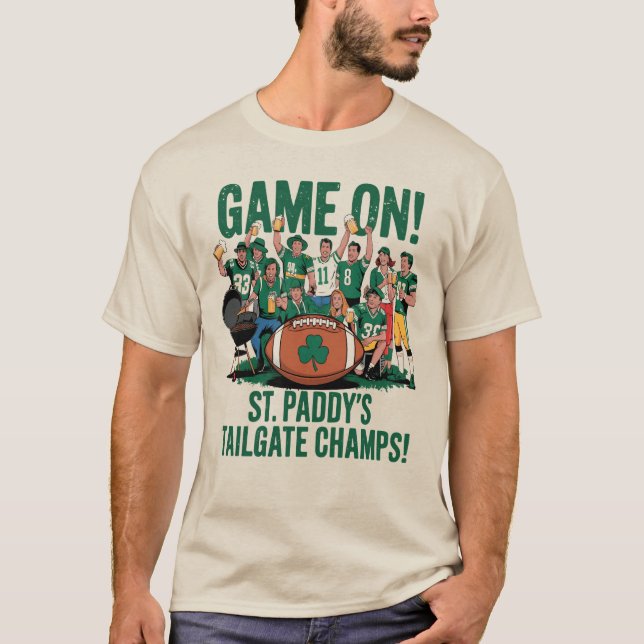 Irish Tailgate Party St. Paddy's Game Day GAME ON  T Shirt (Framsida)