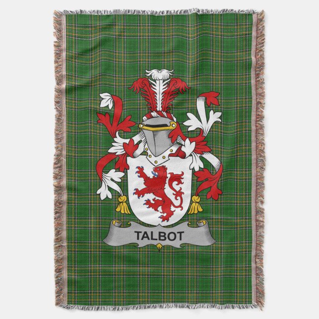 Irish Talbot Jackar om Arm Family Crest Ireland Filt (Framsidan Vertikal)