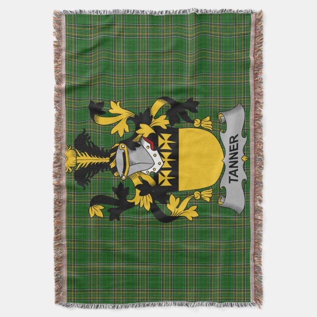 Irish Tanner Jackar om Arm Family Crest Ireland Filt (Framsidan Vertikal)