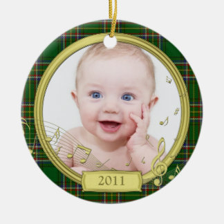 Irish Tartan Baby första julfotopatel Julgransprydnad Keramik