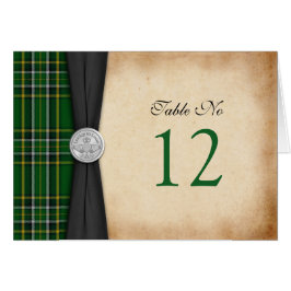 Irish Tartan Celtic Claddagh Bröllop Bord Card Hälsningskort