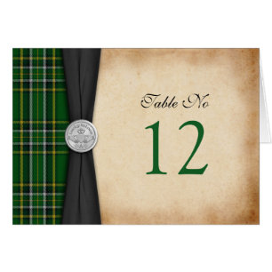 Irish Tartan Celtic Claddagh Bröllop Bord Card Hälsningskort