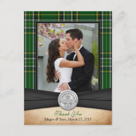 Irish Tartan Celtic Claddagh Bröllop Tack Kort
