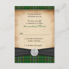 Irish Tartan Celtic Claddagh Lucky Bröllop OSA